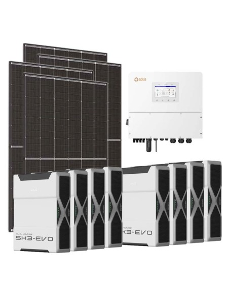 Trifase: vendita all'ingrosso Kit fotovoltaico trifase 20020W inverter 20kW Solis batteria al litio 36.54kWh Weco EVO 5k3