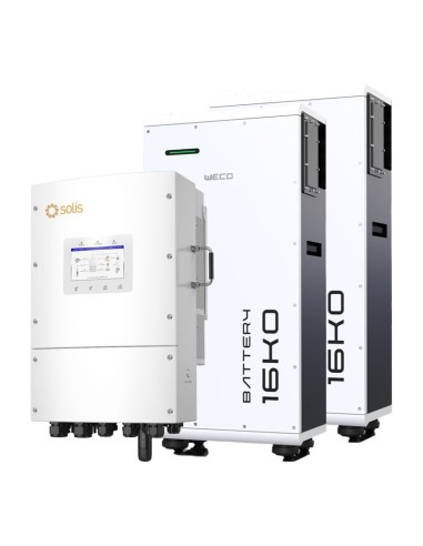 Three-phase storage system 10kW LV Solis inverter 16kWh Weco 32K0 LV lithium battery