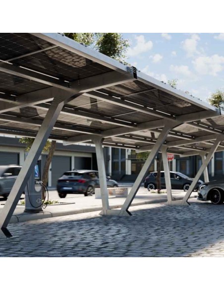 Carport Basic pensilina fotovoltaica per parcheggi auto Contact | PuntoEnergia Italia