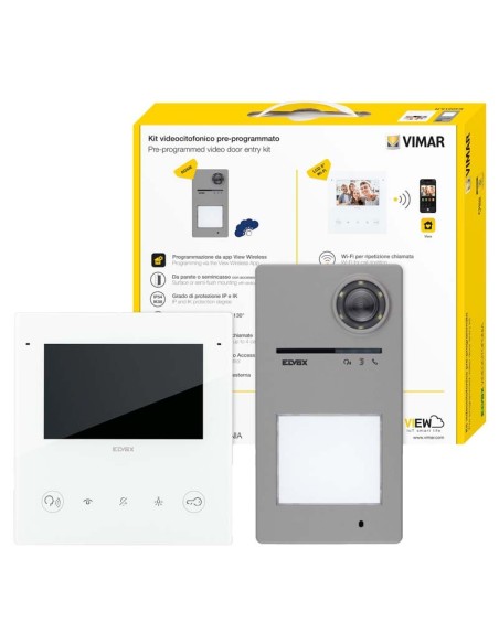 Color Video intercom kit TAB 5S UP Wi-Fi 2 wire plus Vimar