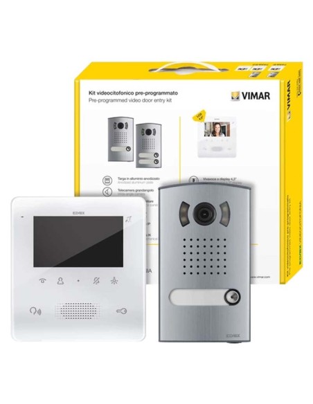 2 wire plus hands-free single-family color video intercom kit Vimar