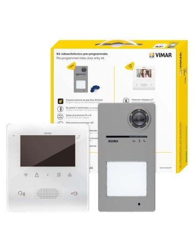 TABFREE 2-Wire Plus Expandable Color Video Intercom Kit Vimar