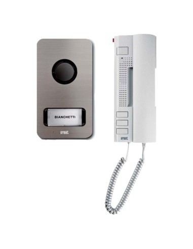 Kit monofamiliare audio con pulsantiera Mikra e citofono Utopia 2 Fili Urmet