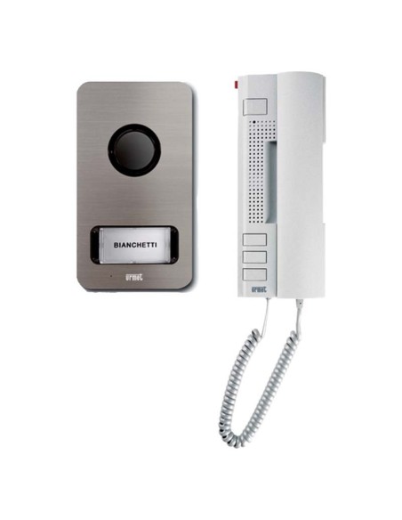 Kit monofamiliare audio con pulsantiera Mikra e citofono Utopia 2 Fili Urmet
