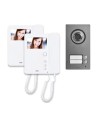 Urmet 2-wire video intercom kit for two families with Mikra2 surface-mount 2-button entrance panel