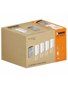 2-wire audio kit with four Classe 100A16M handsets and four call buttons, wall-mounted Bticino