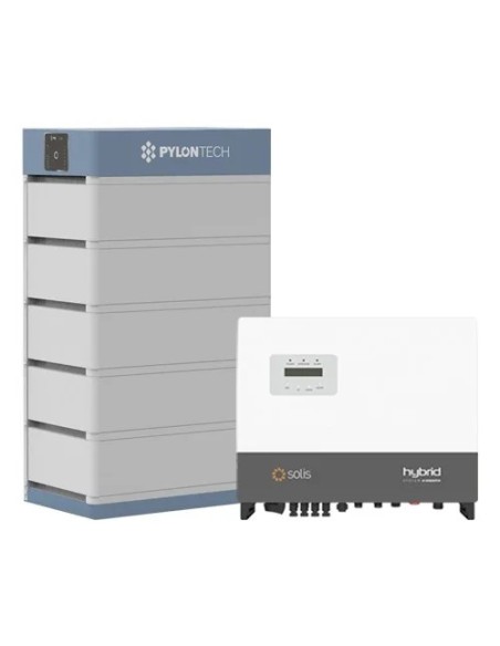 Solis con Pylontech: vendita all'ingrosso Sistema di accumulo trifase inverter 6kW Solis + 4 batterie al litio Pylontech H1 F...