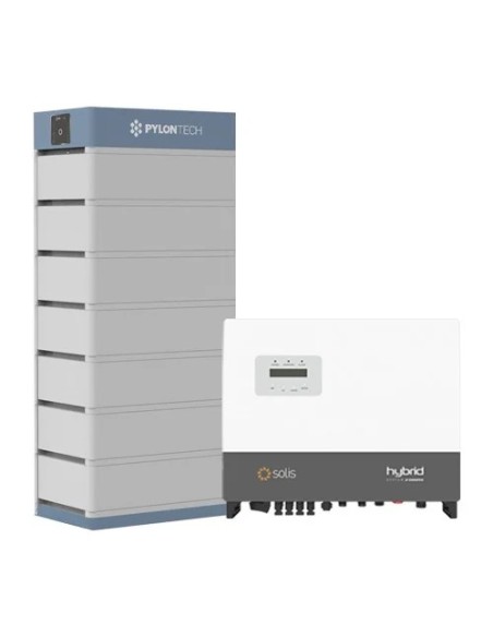 Solis con Pylontech: vendita all'ingrosso Sistema di accumulo trifase inverter 6kW Solis + 7 batterie al litio Pylontech H1 F...
