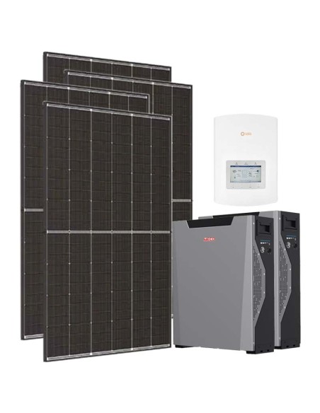 Monofase: vendita all'ingrosso Kit fotovoltaico monofase 3600W inverter 3kW Solis batteria al litio 10.7kWh Weco 5k3 XP