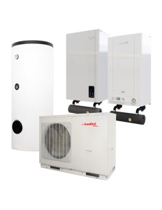 Caldaia con pompa di calore e bollitore: vendita all'ingrosso Sistema ibrido compatto monofase pompa di calore 10kW AWM X10 c...