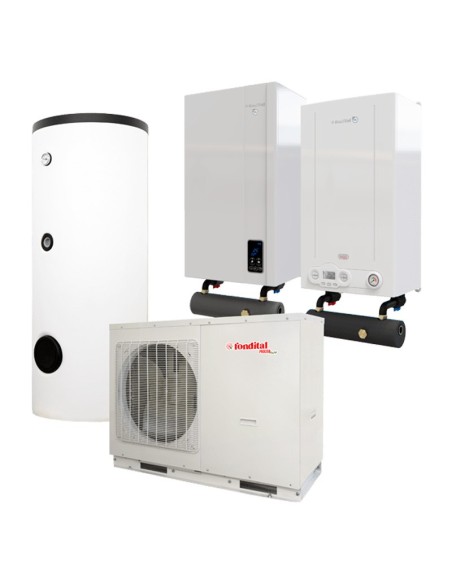 Caldaia con pompa di calore e bollitore: vendita all'ingrosso Sistema ibrido compatto monofase pompa di calore 10kW AWM X10 c...