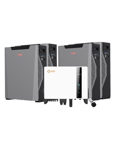 Three-phase storage system 10kW Solis inverter + 4 Weco 5k3 XP 5.3kWh lithium batteries