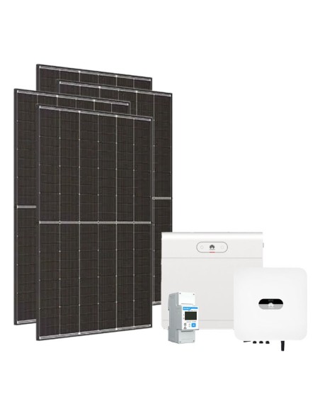 Monofase: vendita all'ingrosso Kit fotovoltaico monofase 3150W inverter 3kW Huawei + 1 batteria al litio LUNA2000 7kWh S1 + BMS