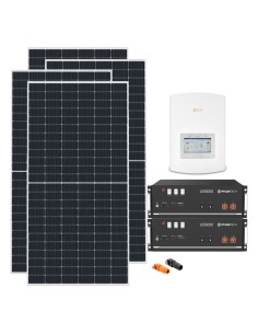 Monofase: vendita all'ingrosso Kit fotovoltaico monofase 4095W inverter 3.6kW Solis + 2 batterie al litio Pylontech US5000 4....