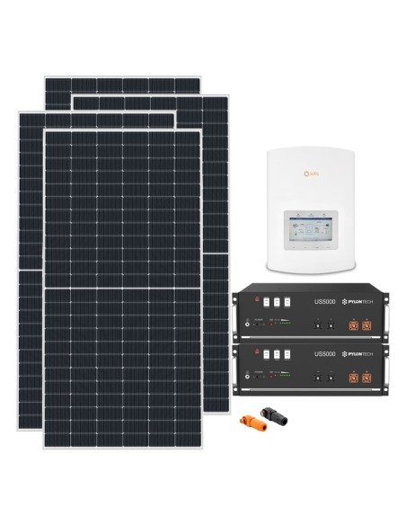 Single-phase photovoltaic kit 4095W 3.6kW inverter Solis + 2 Pylontech US5000 4.8kWh lithium batteries