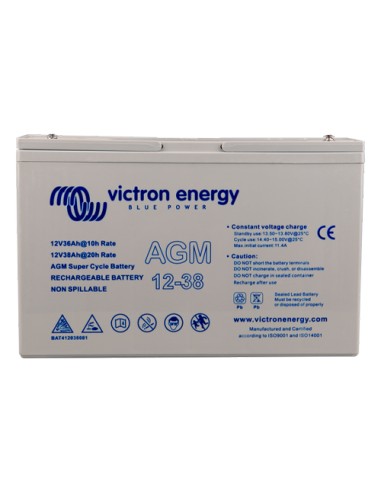 Batteria 38Ah 12V AGM Deep Cycle Victron Energy - BAT412350084 | PuntoEnergia Italia