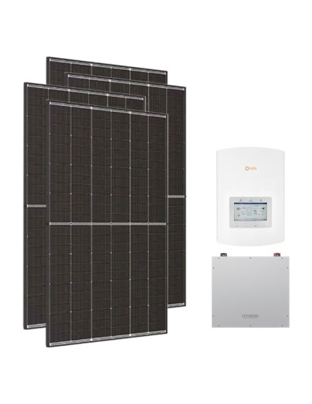 Monofase: vendita all'ingrosso Kit fotovoltaico monofase 6300W inverter 6kW Solis + 1 batteria al litio Dyness DL5.0C 5.12kWh
