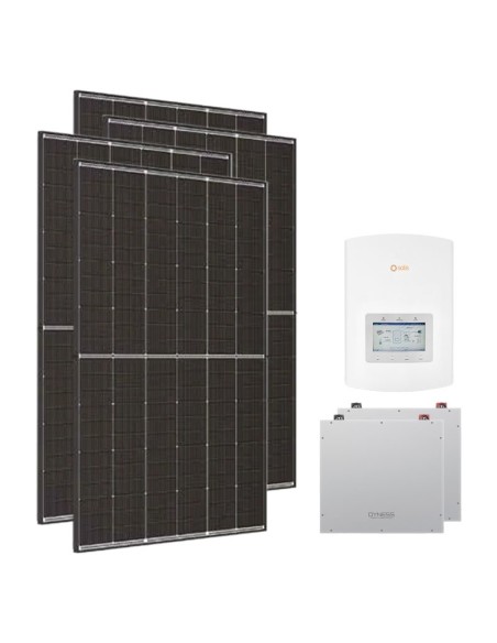 Monofase: vendita all'ingrosso Kit fotovoltaico monofase 6300W inverter 6kW Solis batteria al litio 10.24kWh Dyness DL5.0C