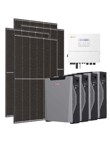 Trifase: vendita all'ingrosso Kit fotovoltaico trifase 15300W inverter 15kW Solis + 4 batterie al litio Weco 5k3 XP 5.3kWh