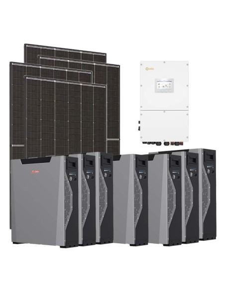 Three-phase photovoltaic kit 30150W 30kW Solis inverter Weco 5k3 XP 37.59kWh lithium battery