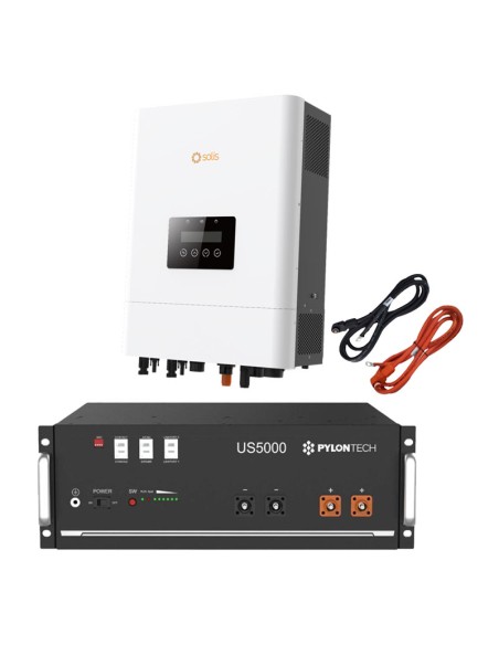 Off-Grid single-phase storage system 5kW Solis inverter Pylontech US5000 4.8kWh lithium battery
