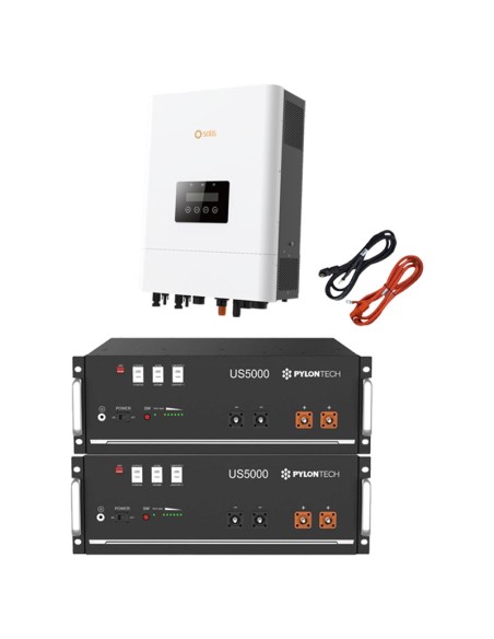 Off-Grid single-phase storage system 5kW Solis inverter Pylontech US5000 9.6kWh lithium battery