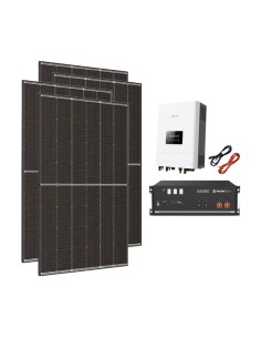 Monofase: vendita all'ingrosso Kit fotovoltaico monofase Off-Grid 6300W inverter 5kW Solis batteria al litio Pylontech US5000...