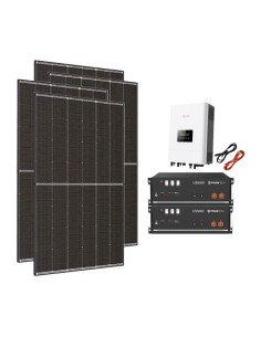 Monofase: vendita all'ingrosso Kit fotovoltaico monofase Off-Grid 6300W inverter 5kW Solis batteria al litio Pylontech US5000...