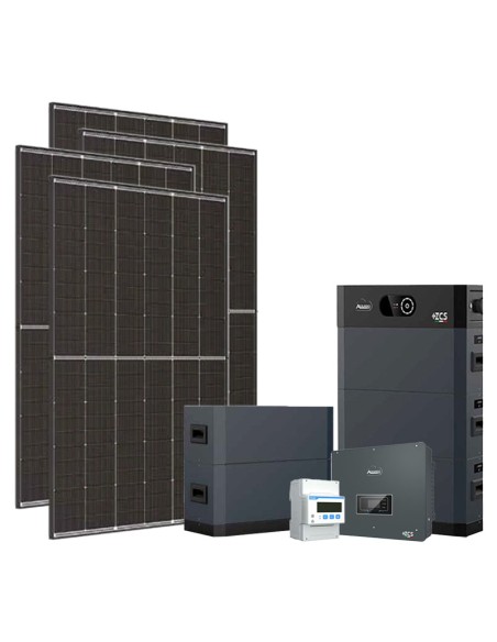 Three-phase photovoltaic kit 15300W 15kW Zucchetti inverter HV SMART 5K 25.60kWh lithium battery