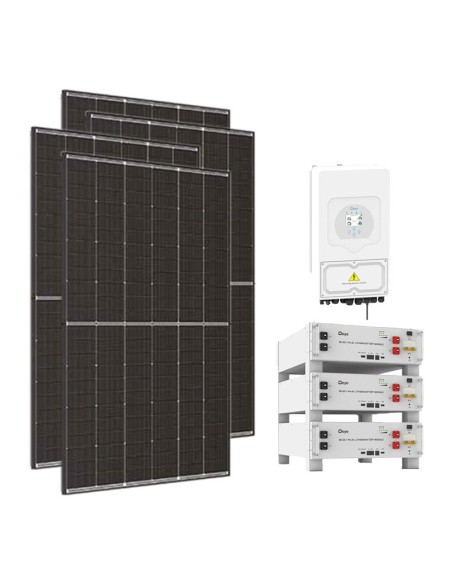 Single-phase photovoltaic kit 6300W 6kW SG03LP1 DEYE inverter SE-G5.1 Pro-B 15.36kWh lithium battery
