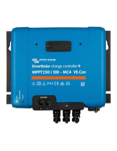 Regolatore di carica MPPT SmartSolar 250/100 MC4 VE. Can 250Voc 100A Victron Energy - SCC125110512 | PuntoEnergia Italia