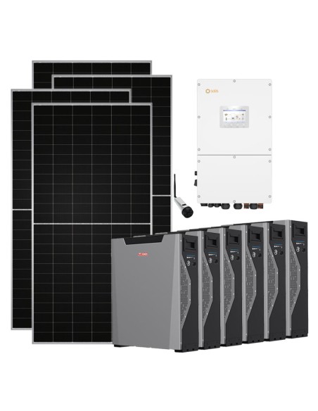 Trifase: vendita all'ingrosso Kit fotovoltaico trifase 28320W inverter 30kW Solis batteria al litio Weco 5k3 XP 32.22kWh