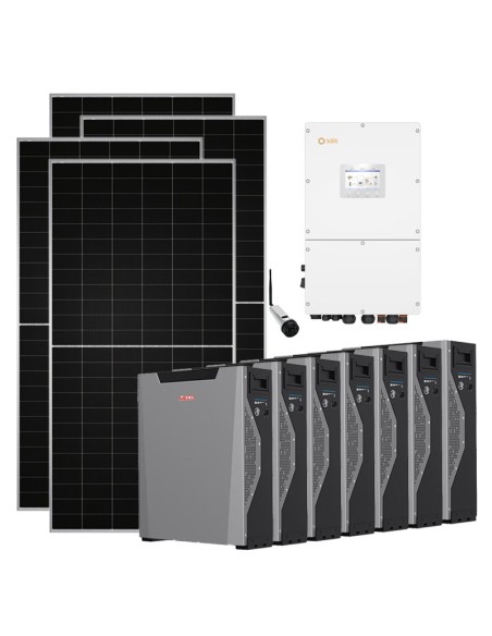 Trifase: vendita all'ingrosso Kit fotovoltaico trifase 28320W inverter 30kW Solis batteria al litio Weco 5k3 XP 37.59kWh