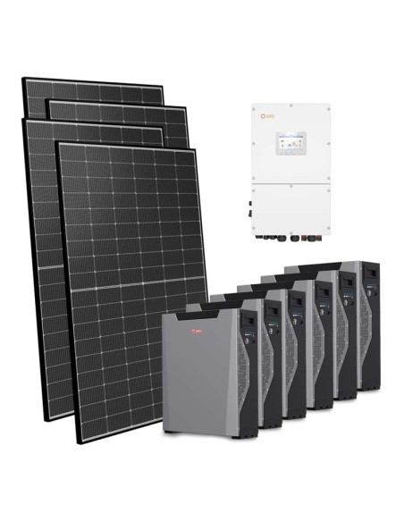Trifase: vendita all'ingrosso Kit fotovoltaico trifase 29700W inverter 30kW Solis batteria al litio Weco 5k3 XP 32.22kWh