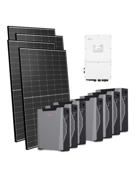 Trifase: vendita all'ingrosso Kit fotovoltaico trifase 29700W inverter 30kW Solis batteria al litio Weco 5k3 XP 37.59kWh